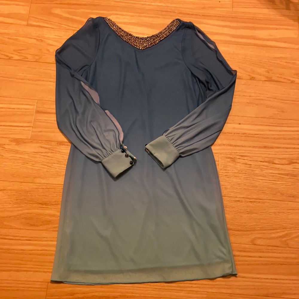Dress with beading at neckline